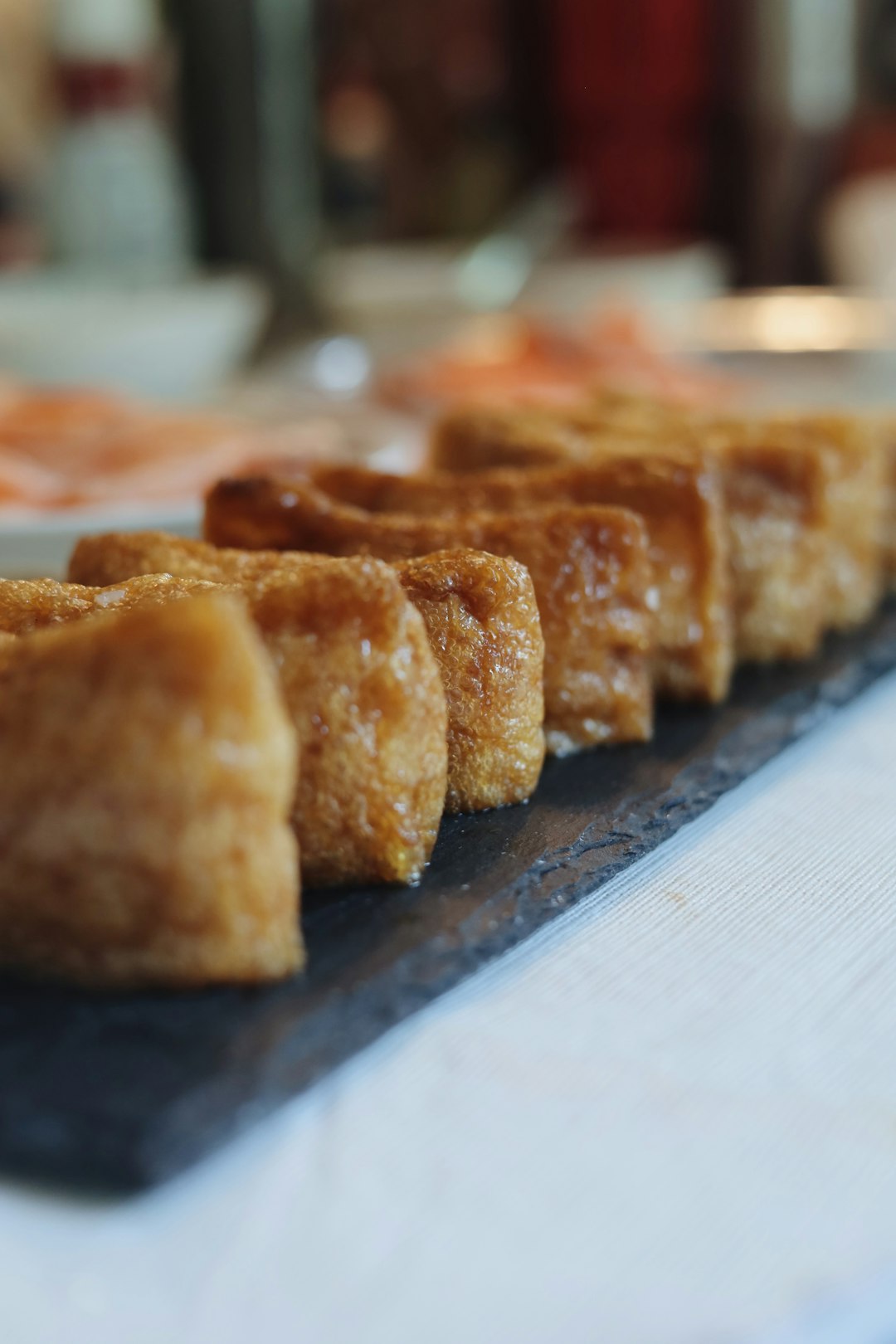 a close up of a plate of food on a table