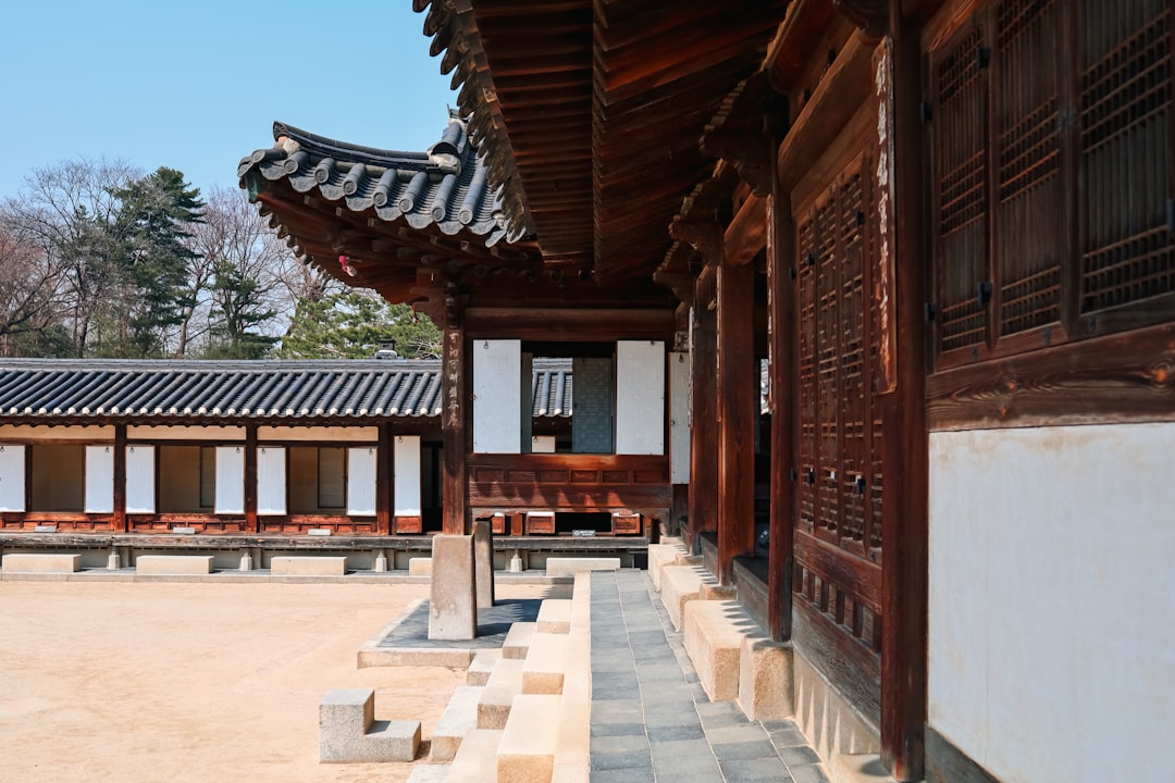 a building with a walkway